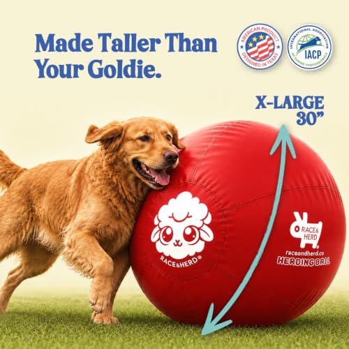 30" Original Herding Ball for Dogs (Cherry - XL 30" Herding Ball Set / XL 30")