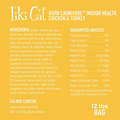 Tiki Cat Born Carnivore Indoor Health (12 Pound (Pack of 1))
