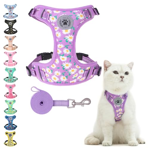 Cat Harness and Leash Set (Purple / S (Chest: 11 - 16"))