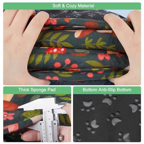 Washable Guinea Pig Hideout Large Cozy Bed for Small Pets (Colorful Mushrooms)
