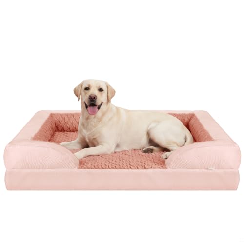 Jumbo Orthopedic Dog Bed for Extra Large Dogs (Pink / XL-PLUS (45"x 32"x 7.5"))