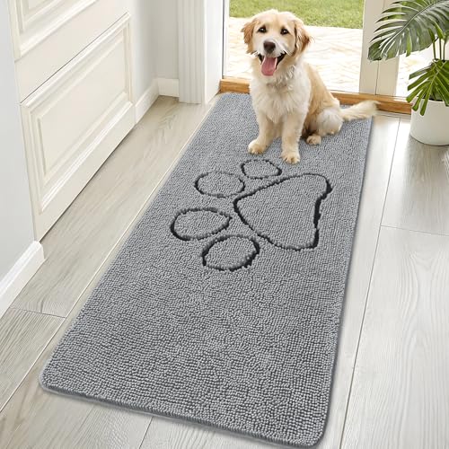 Dog Door Mat for Muddy Paws 70x35 (Grey / 70" X 35")