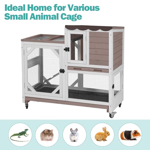 Rabbit Hutch Indoor for 2 ((Brown-AIR7013))