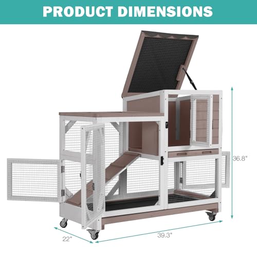 Rabbit Hutch Indoor for 2 ((Brown-AIR7013))