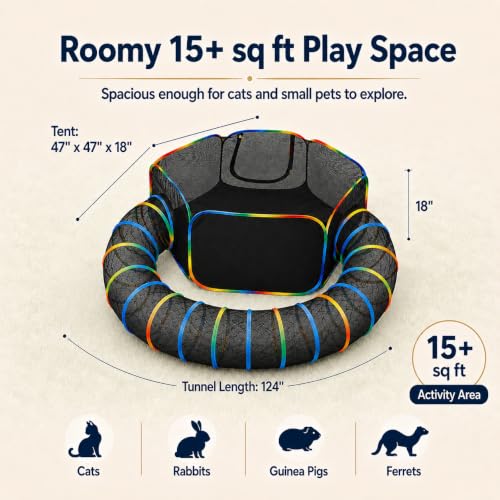 Portable Cat Enclosure (Tent + Circle Tunnel)