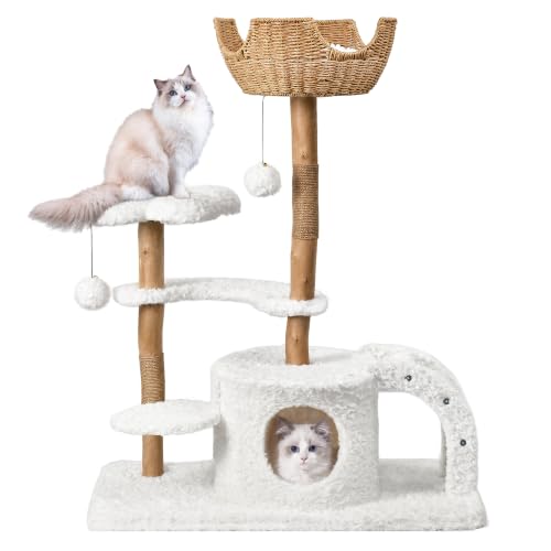 Modern Cat Tree (White / 45.6'')