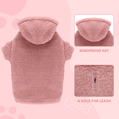 Fuzzy Dog Sweaters for Large Dogs Pet Hoodie Clothes Warm Soft Pet Coats Hooded Sweatshirt Dog Hoodie for Large Dogs (Large / Pink)
