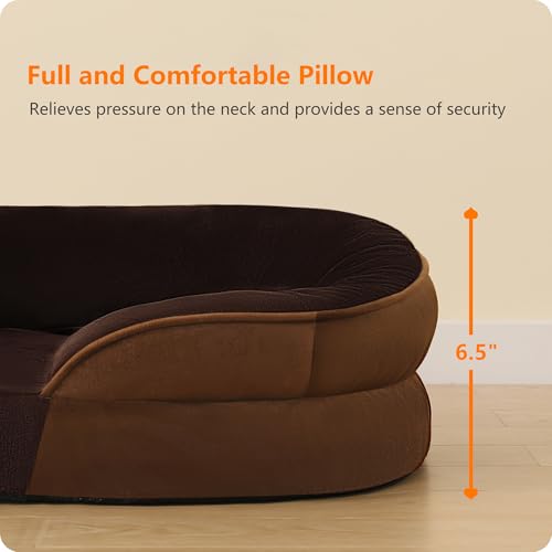Orthopedic Waterproof Large Dog Bed Sofa (Brown / Large(42 x 31 x 6.5 inch))