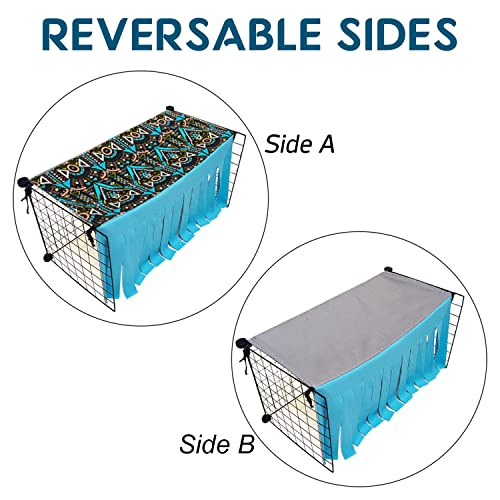 Guinea Pig Hideout Hideaway Corner Fleece Toys Cage Accessories (Blue Rectrangle)