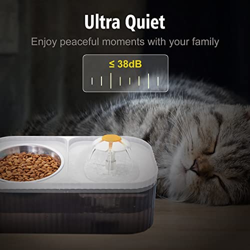 Cat Water Fountain Food Bowl Stainless Steel