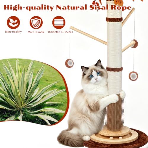 Cat Scratching Post (White Sisal(46" Tall))