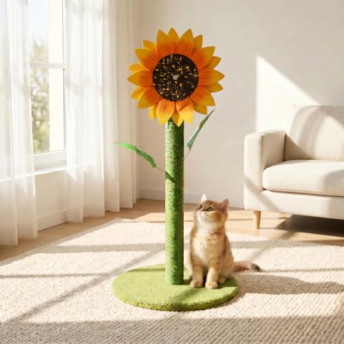 Sunflower Interactive Cat Toys for Indoor Cats (Green / Medium)