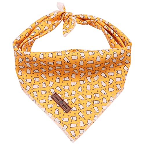 Halloween Dog Bandana (Yellow Ghost / Small (Pack of 1))