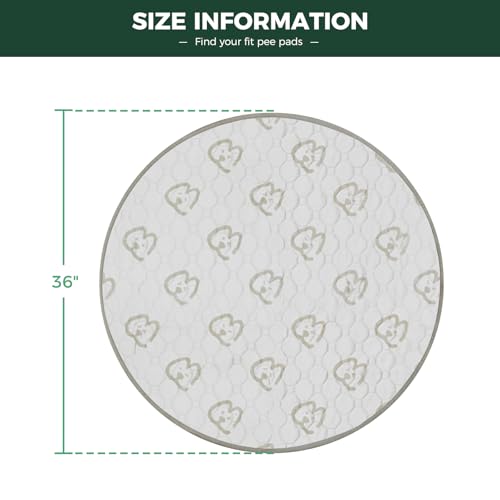 Washable Pee Pads for Dogs (Khaki / 36" Round (2 Packs))