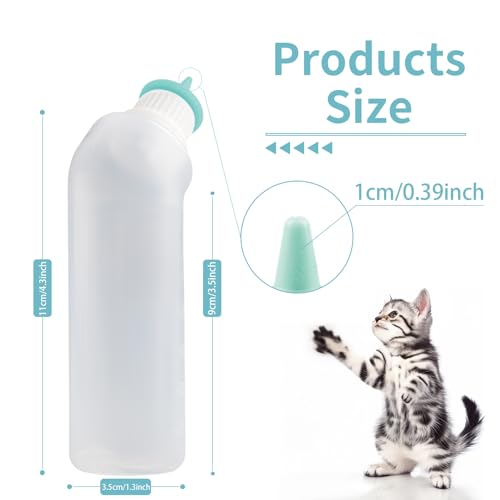 5Pack Kitten Bottle for Nursing Puppy Milk Kitten Bottles Feeding Kit Silicone Nipple for Newborn Pets Kittens