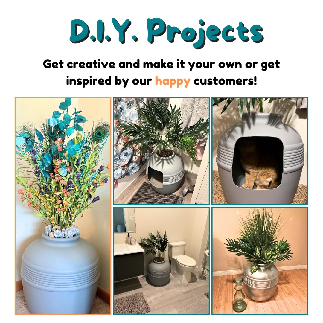 Original Hidden Litter Box Planter (Stone Gray)