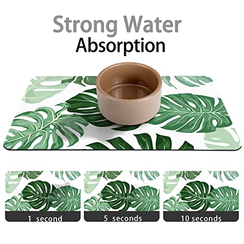 Dog Food Mats for Floors (Leaves / 30"L x 17"W)