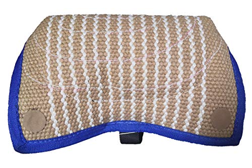 Dog Bite Pillow Wedge 2 Handles Interactive for Puppies Young Dogs Training Playing Fetching Games (Blue)