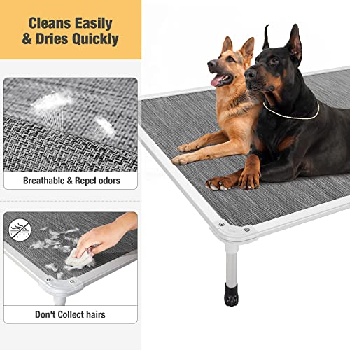 Chew Proof Elevated Dog Bed (Black Silver / 59.0"L x 37.5"W x 9.0"Th)