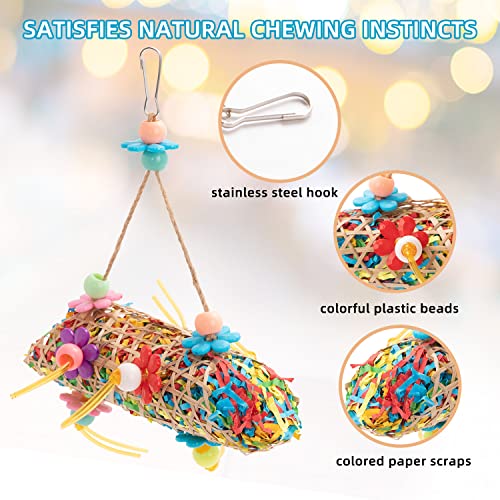 6 Pack Bird Colorful Chewing Toys Parrot Foraging Shredder Toys Shred Hanging Foraging Toys