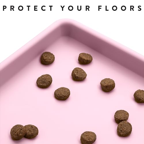 Premium Cat Food Mat (19"L x 11"W / Pink)