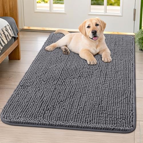 Dog Door Mat for Muddy Paws 40x32 (Dark Grey / 40"X32")