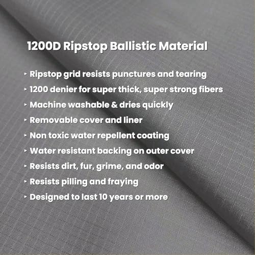 Tough Ripstop Orthopedic Crate Bed (XX-Large (53" L x36" W x 4" H) / Tan)