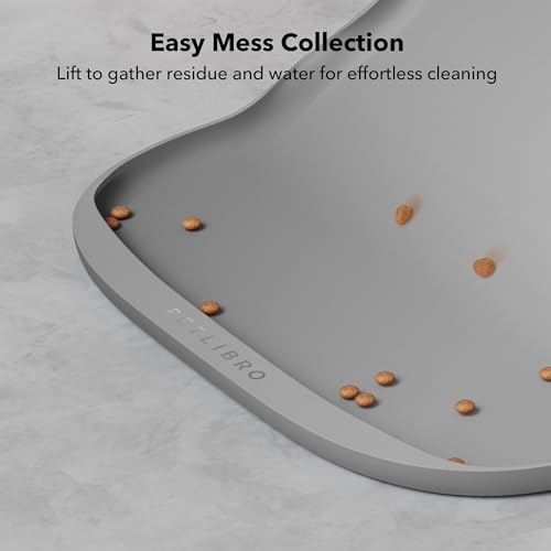 Dog Food Mat Safety Silicone Cat Food Mat for Feeder & Fountain (17.7"L x 12"W Mat)