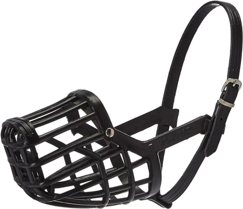 Leather Brothers Italian Basket Dog Muzzle (Size 10 / Black)