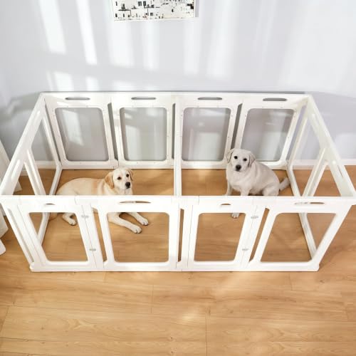 Clear Acrylic Dog Playpen Indoor (White / 24" Height)