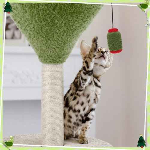 Green Martini Cat Scratching Post 19.7" H with Dangling Ball (Green / Ball Style)