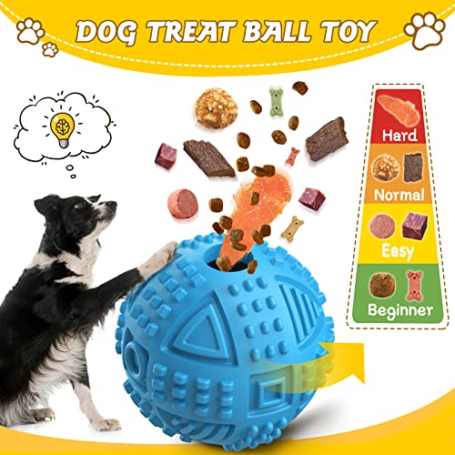 Dog Balls Treat Dispensing Dog Toys for Aggressive Chewers Large Breed (Large / Ball-Blue)