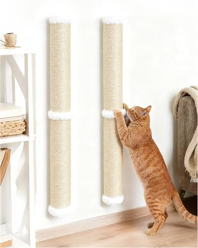 68" Wall Mounted Cat Scratcher (Beige - 2Pcs)