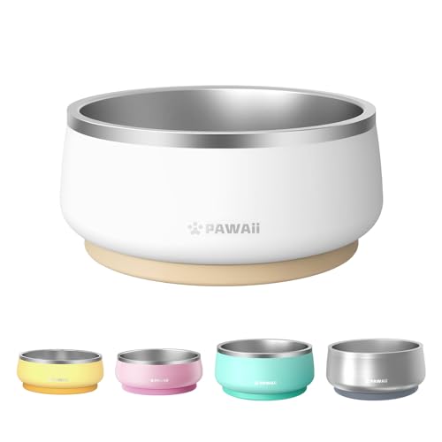 Dog Bowl 68 oz Stainless Steel Food and Water Bowl (68oz / Cream White)