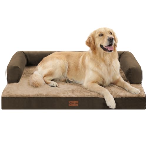 Orthopedic Washable Dog Bed for Large Dogs (Brown / 36.0"L x 27.0"W x 7.0"Th)