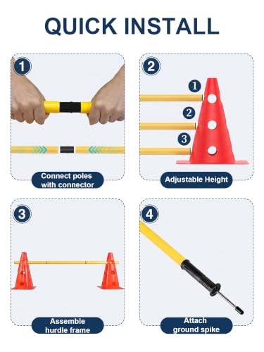 Dog Agility Training Hurdle Cone Set