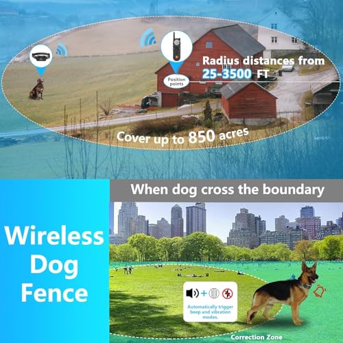 Wireless Dog Fence (X3 black for 2 dogs)