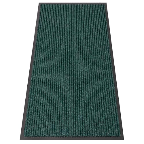 Indoor Outdoor Door Mat (Green Striped / 2' x 4' (Rectangular))