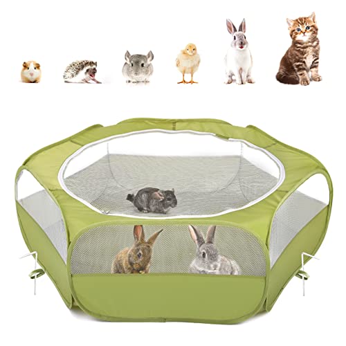 Small Animal Playpen with Zippered Cover (A-Green)