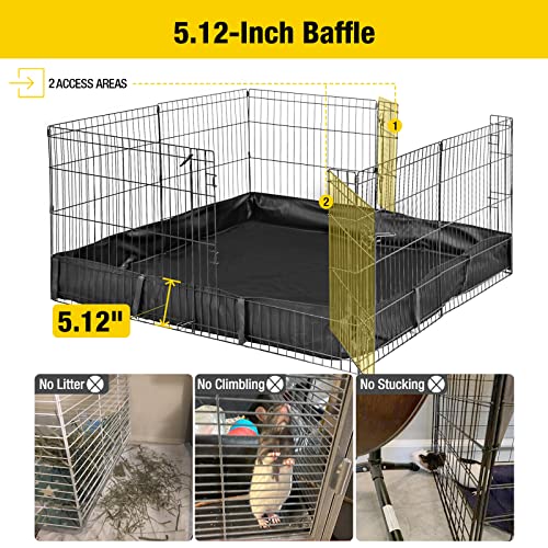 Rabbit Pen Indoor Bunny Pet Playpen Large Guinea Pig Outdoor Exercise Run Pet Enclosure (Black / 30" x 22.8" x 28.6")