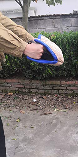 Dog Bite Pillow Wedge 2 Handles Interactive for Puppies Young Dogs Training Playing Fetching Games (Blue)