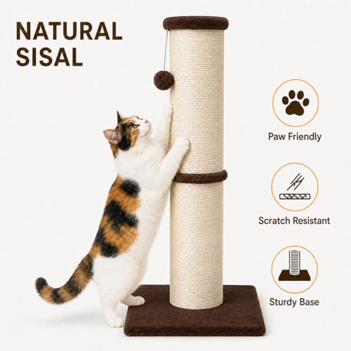 32 Inch Tall Cat Scratching Post (X-Large / Brown)