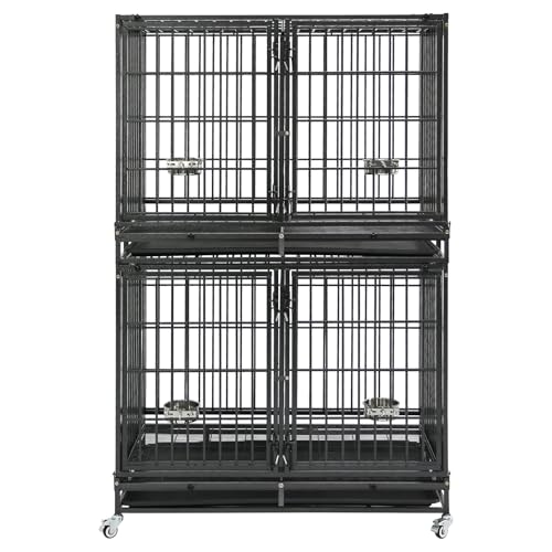 Taller 43" Dog Crate Cage Kennel Indoor with Divider (43"L - 2 Tiers)