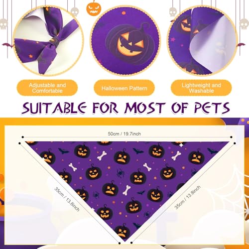 50 Pcs Halloween Dog Bandanas Bulk (Halloween / 19.7 x 13.8 x 13.8'')