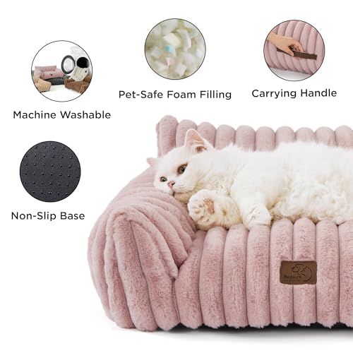 ComfyFleece® Shown on TV Fluffy Cat Couch for Pets (24x18x10" / Blush Pink)