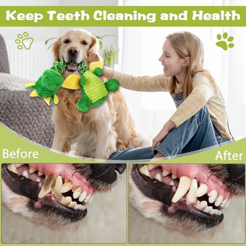 Large Squeaky Dog Toys (Green)