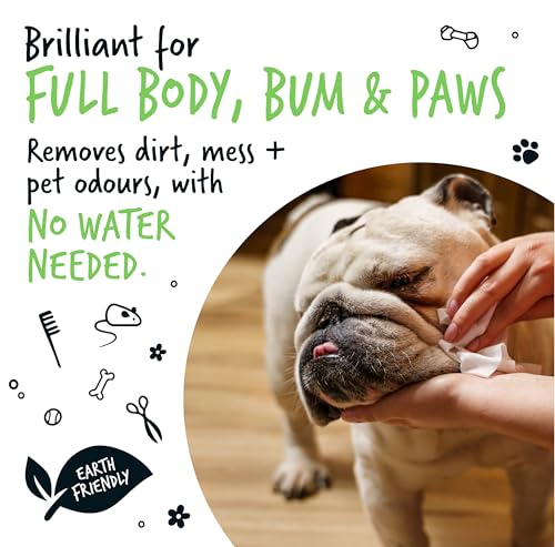 Dog Wipes 100% Plastic Free Biodegradable pet Wipes for Full Body