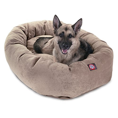 52 Inch Micro Velvet Calming Dog Bed Washable (Pearl)