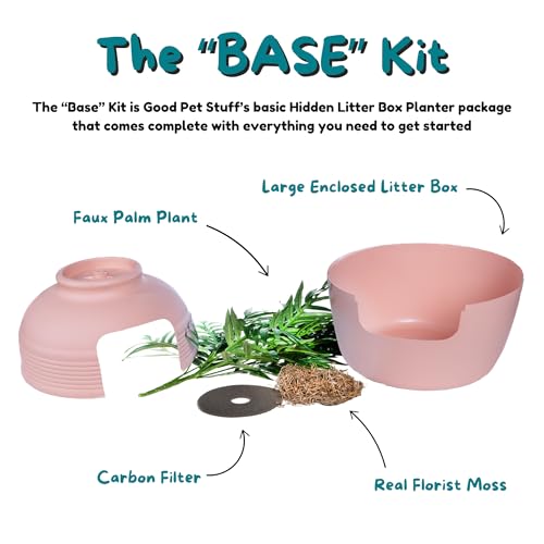 Original Hidden Litter Box Planter (Palm Plant / Base Kit / Blush Coral)