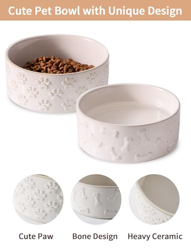 Ceramic Dog Bowl Set of 2 (6.1 in-Medium)